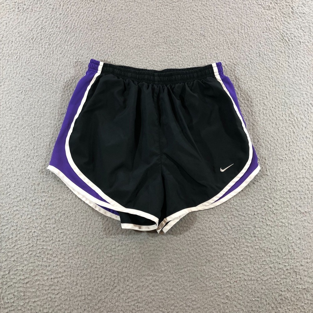 nike shorts womens S black purple running gym lined training